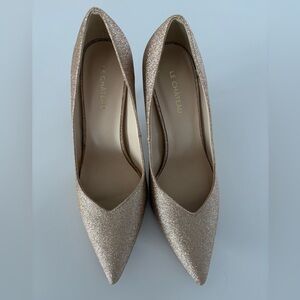 Le Château Gold Glitter Pointed-Toe Heels Size 8 NEW